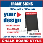 Frame Sign Chalkboard - Top Print - 600mm x 900mm